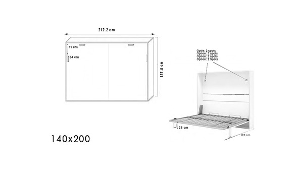 Boone opklapbed Optima (horizontaal) - 5